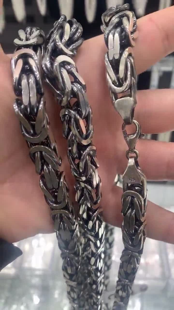 Heavy Silver Mens Chain, 750 Grams Handmade Byzantine Chain